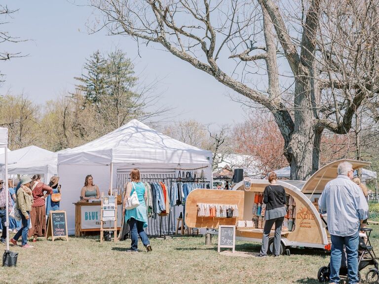 Outdoor craft market bachelorette activity by the craftery in Philadelphia
