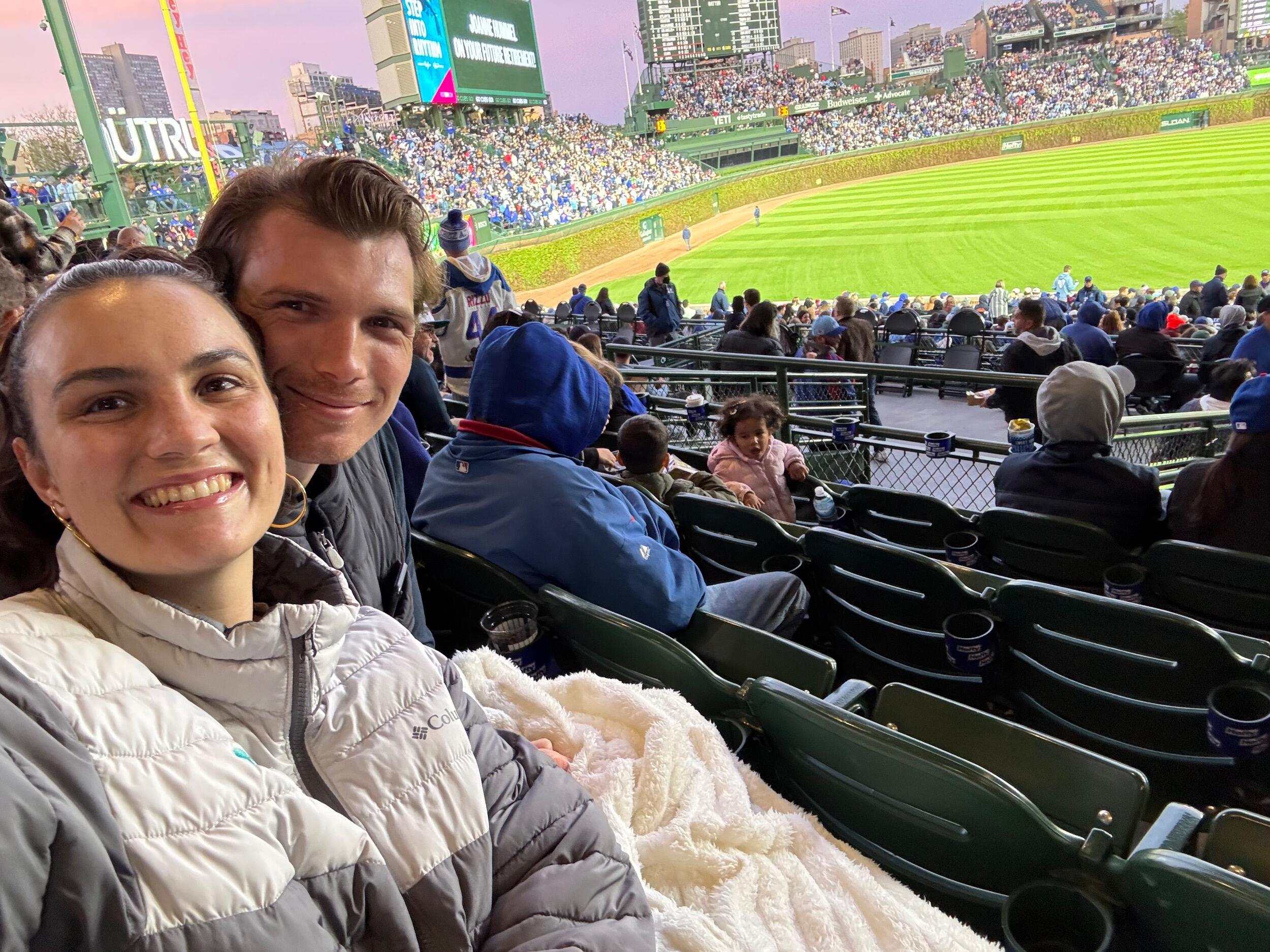 Watching a game at Wrigley Field for Matt's Birthday (an epic stadium)!