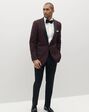 Suit Shop Men's Burgundy Shawl Lapel Tuxedo Tuxedo - thumbnail - 1