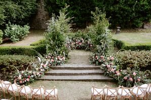 Wedding Ceremony Altar Decorated With Roses