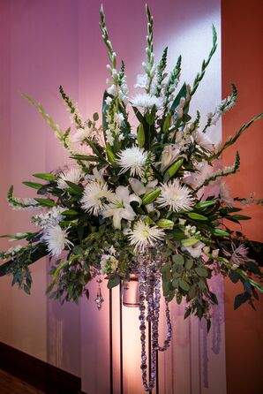 White Flower Arrangements at the Altar