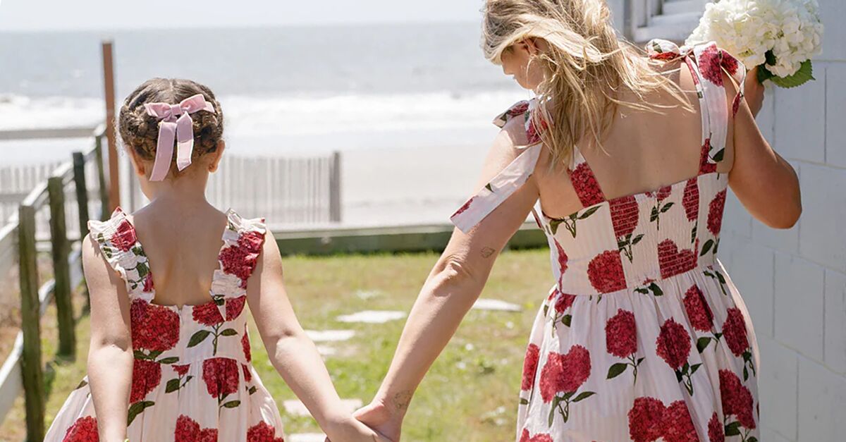 Matching Mommy & Me Christmas Dresses - Long Sleeve Skater Dress With Snowflake Lace - View #8