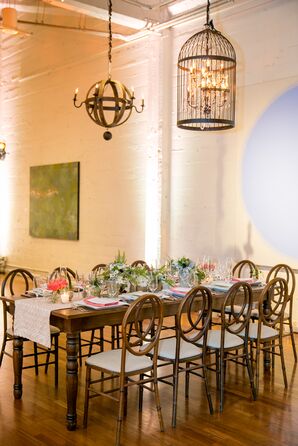 Terra Gallery Dining Room Reception Setup