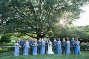 Blue and Gray Wedding Party Attire