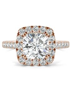 Forever One Moissanite Glamorous Cushion Cut Engagement Ring