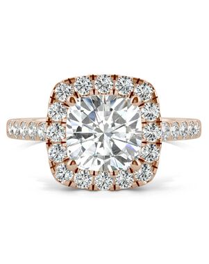 Forever One Moissanite Glamorous Cushion Cut Engagement Ring
