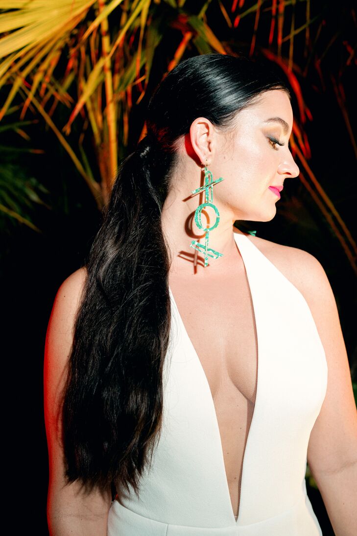 Bride With Green XO Earrings
