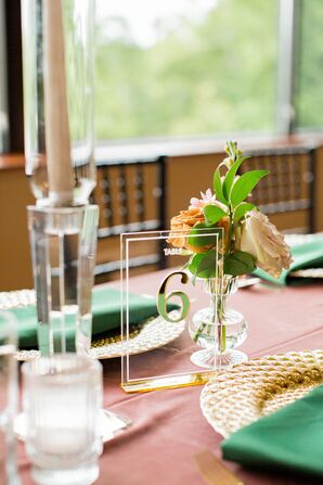 Acrylic Table Number and Acrylic Taper Candle Holder