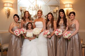 Earthy Taffeta Bridesmaid Gowns