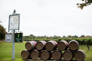 Barrels of Wine Outside Venue