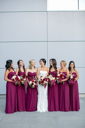 Jewel-Toned Tall Flower Centerpieces at W Austin Hotel