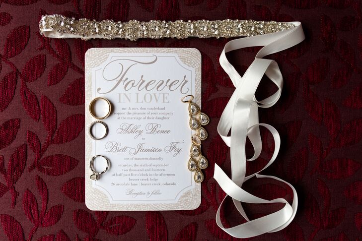 Elegant Gold and White Wedding Invitations