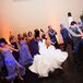 As a wedding gift, Cara’a cousin hired an old friend to choreograph a group dance at the reception. “Before the dance began, the DJ announced all 16 wedding party members to silly nicknames (assigned by us!) as if they were a basketball team while playing ‘Sirius’ by the Alan Parsons Project in the background,” Cara says. “When it came to announce the happy couple, we came out across the large ballroom to ‘I feel so close to you Right Now’ by Calvin Harris. From there, we joined they wedding party on the other side and busted out into a hilarious mob flash. The entire venue went nuts, not expecting it, and it set the tone of fun for rest of the night.”