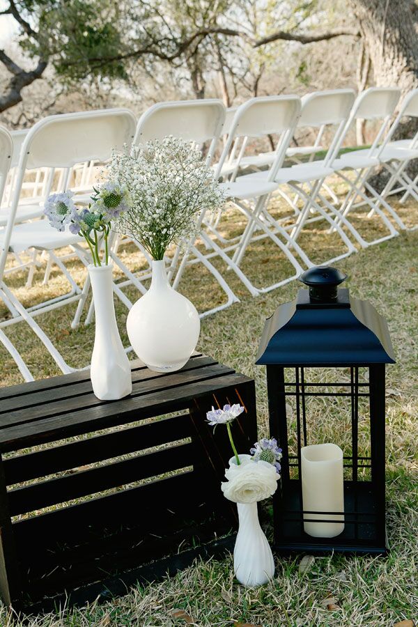 Vintage Vase and Lantern Aisle Decorations