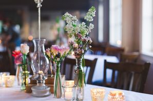Glass Vial Reception Decor