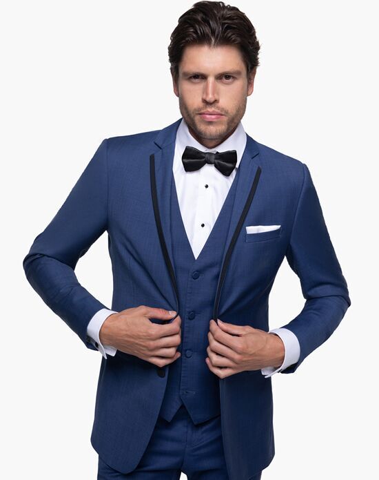 Generation Tux Mystic Blue Edge Lapel Tux Blue Tuxedo - 1