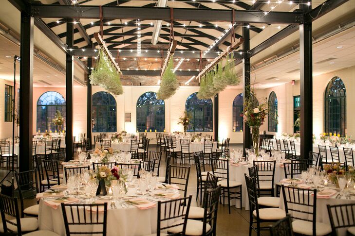 “I had a vision to have baby’s breath hung from the rafters of the dance floor and worked with my florist to have it executed,” Jessica says. “It wasn’t an easy project, but they worked hard and it was beautiful. It was a perfect touch to my bohemian and romantic look for my reception.”