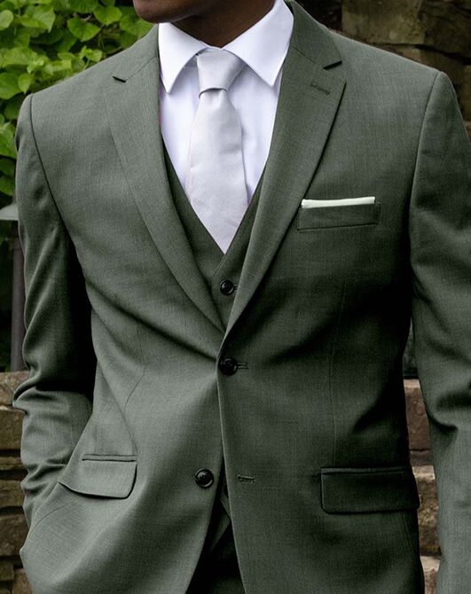 BLACKTIE SHARKSKIN Forest Green Wedding Suit Green Tuxedo - 2