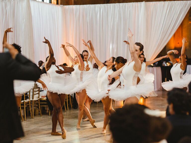 Ballet dancers at wedding reception