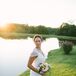 Traditional A-line Wedding Dress with Lace Cap Sleeves
