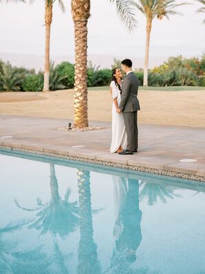 Poolside Wedding Portraits in Coachella, California