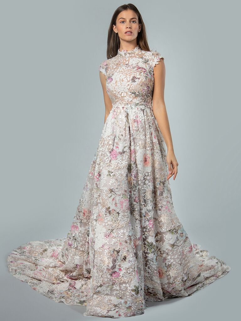 Mark Zunino high neck floral printed dress