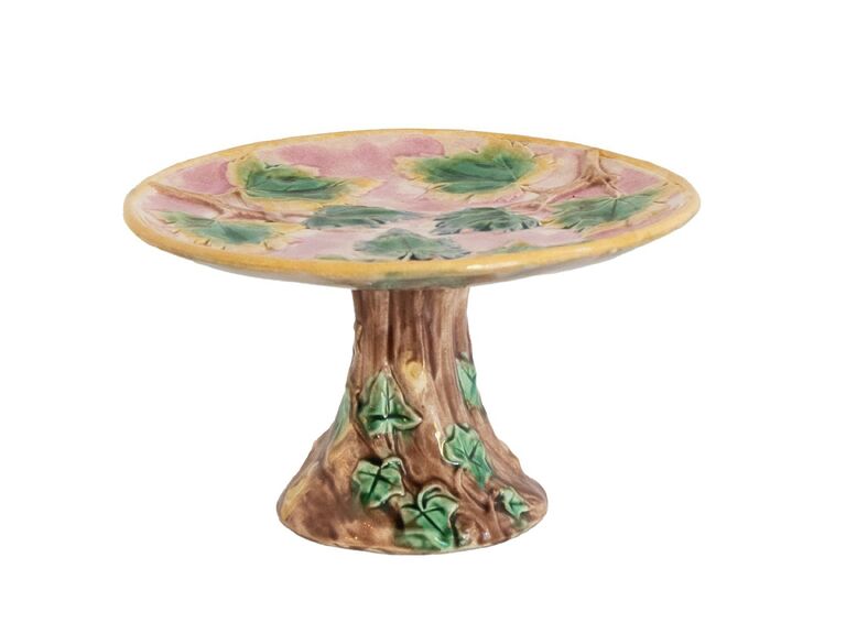 Woodland-themed wedding cake stand with tree motif