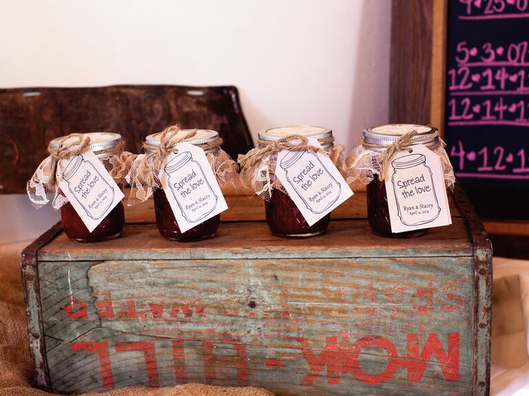 friends themed wedding jam wedding favors