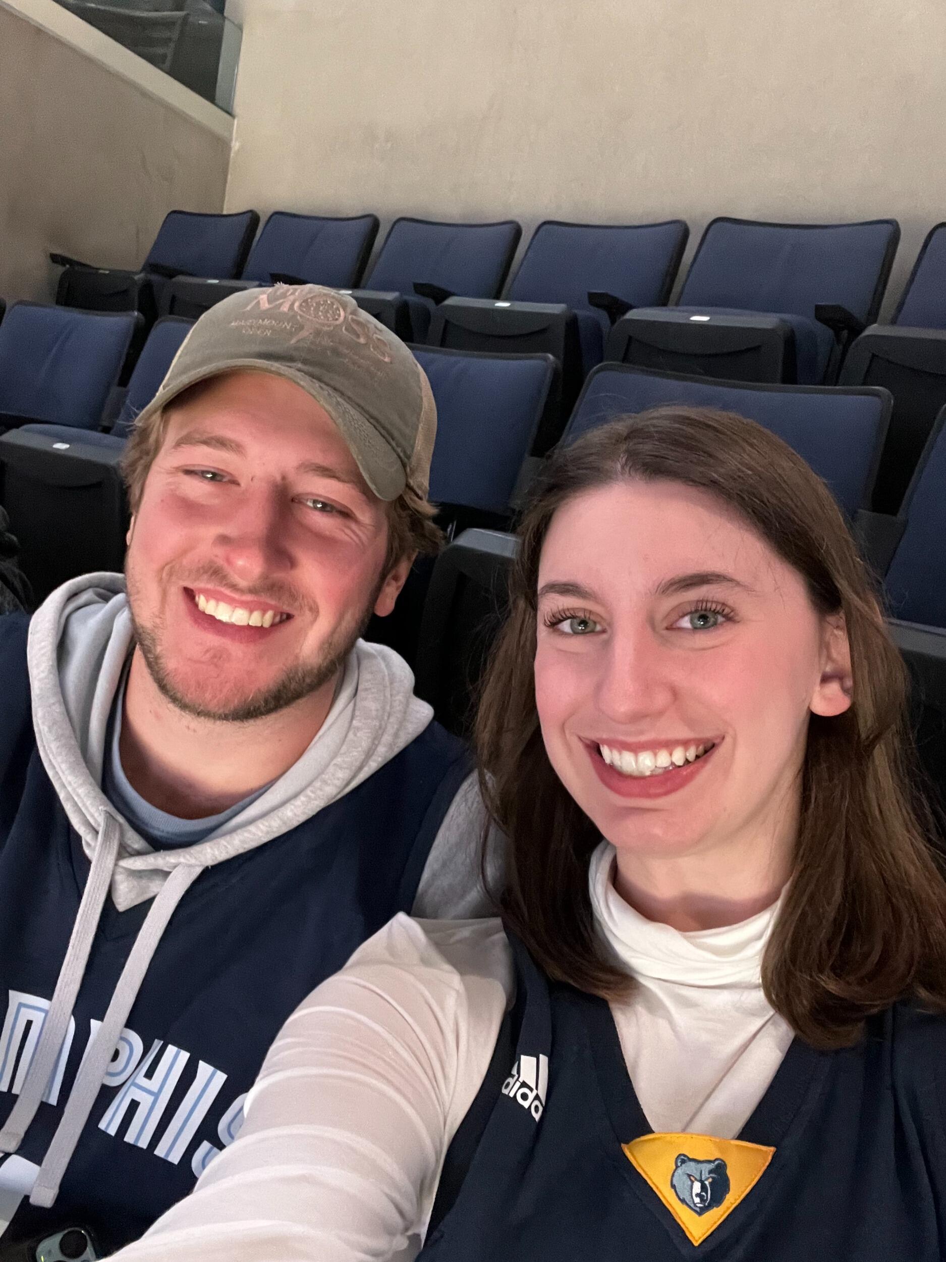 We went to a Grizzlies game for Kelsie's Memphis farewell!