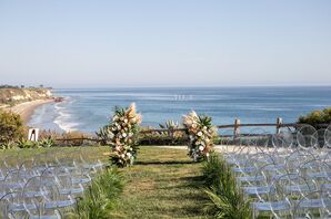Oceanfront Wedding Ceremony Aisle Decor at The Ritz-Carlton Bacara in Santa Barbara, California