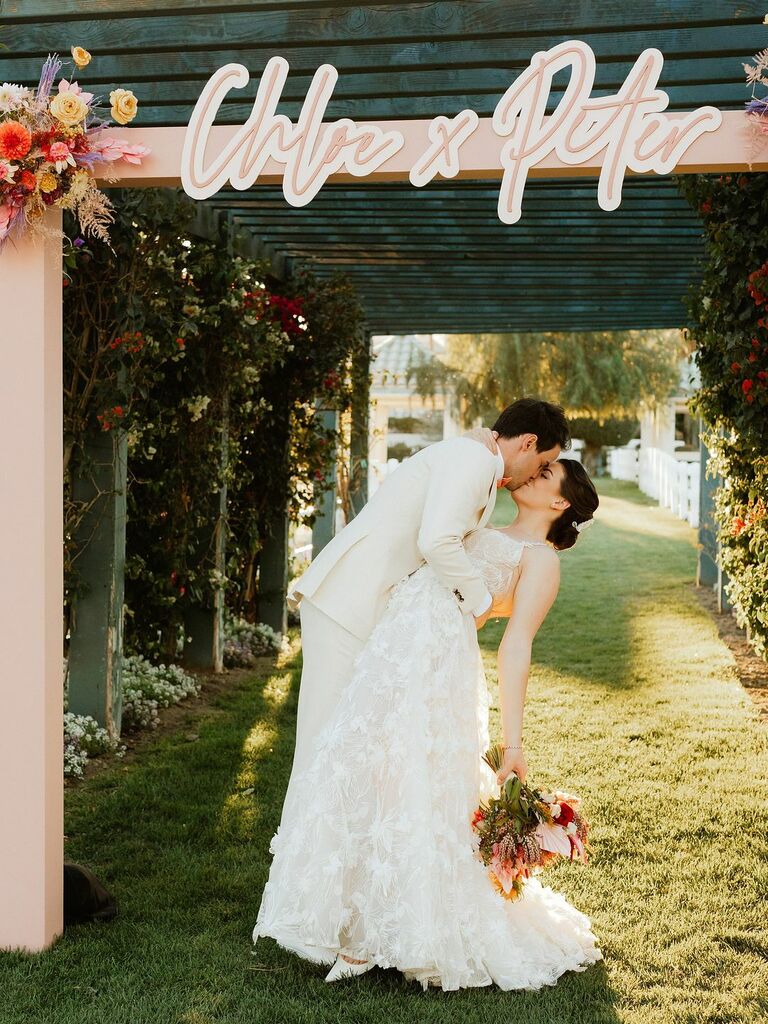 Custom wedding entrance sign idea for a personalized wedding. 