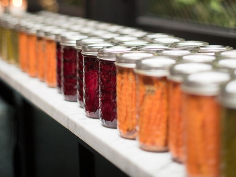 Pickled vegetable wedding favors