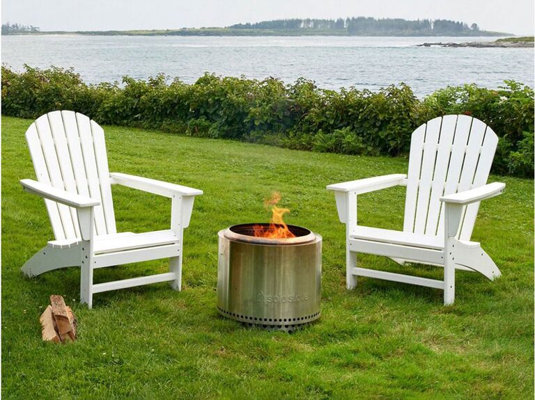 Portable, outdoor stainless steel bonfire pit 22-year anniversary gift