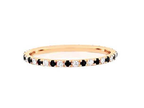 Diamond and black diamond eternity band