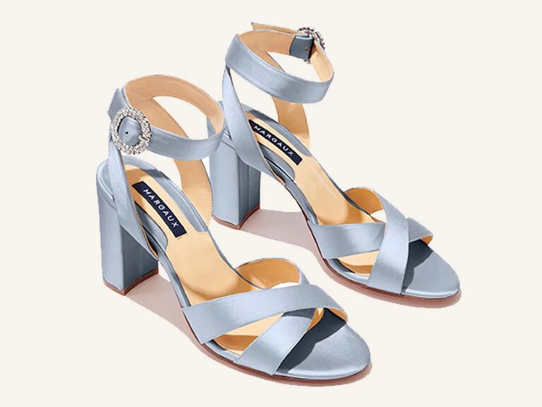 Margaux the best something blue wedding shoe with crystal buckle 