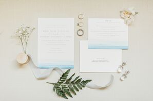 Modern Nautical Invitation Suite with Blue Watercolor Design