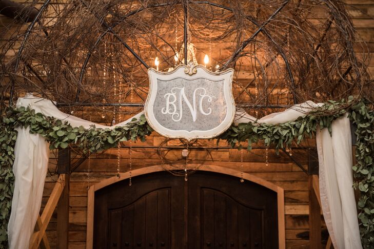 Custom Monogram Over Ceremony Location