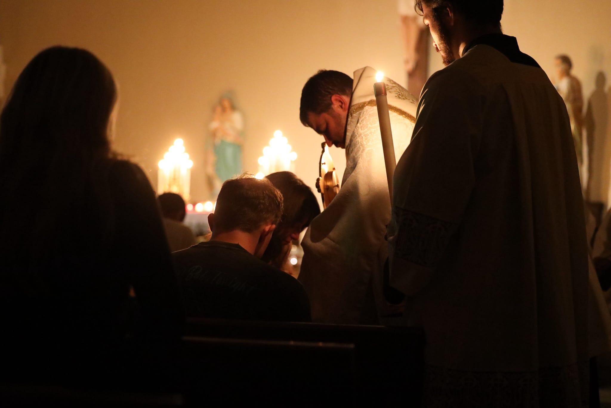 Awakening Retreat! We were both grounded in our faith before we met and we continue to make sure the Lord is at the center of our relationship. Here, we prayed next to each other in adoration. Such a beautiful weekend!