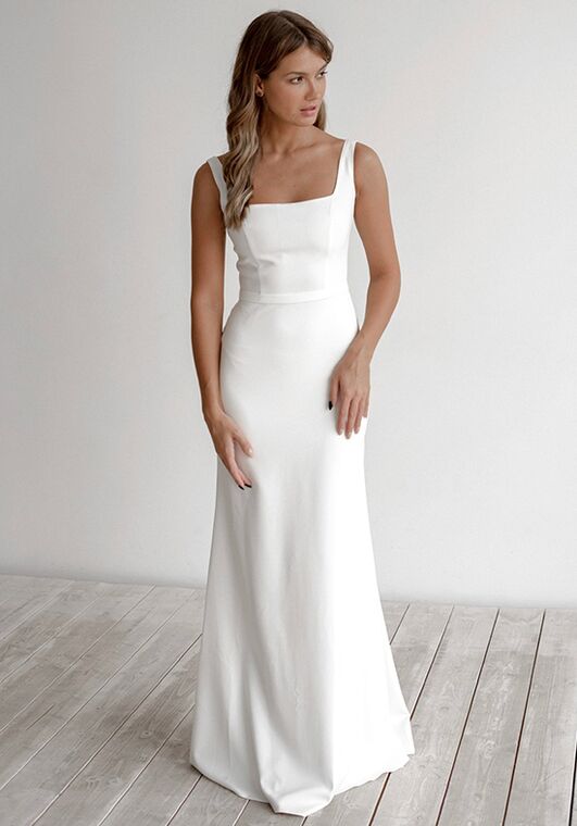 Olivia Bottega Crepe Wedding Dress Jessica Fit-and-Flare Wedding Dress - 3