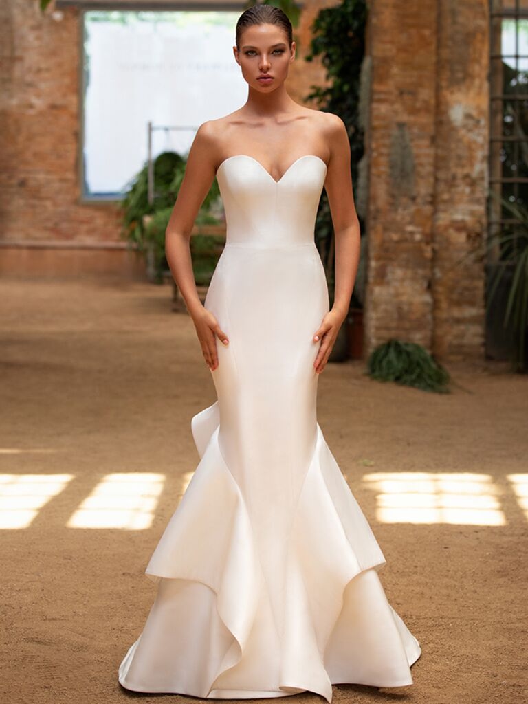 Zac Posen for White One fit-and-flare dress with sweetheart neckline