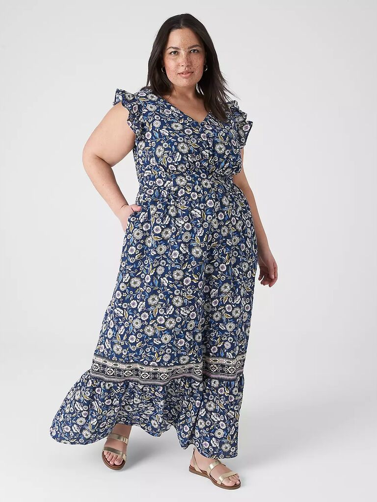 Blue floral dress by Lane Bryant. 