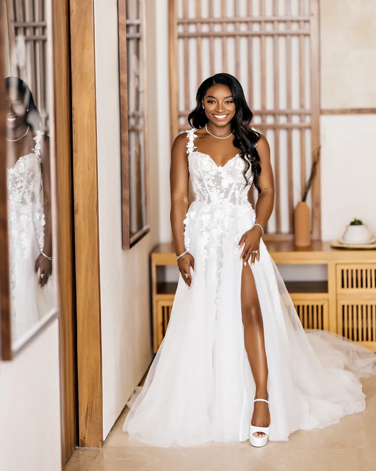 Simone Biles wedding dress photo