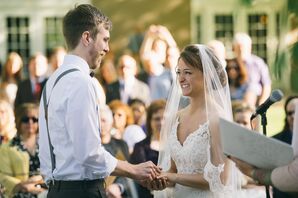 Bride and Groom Exchange Vows in the Garden