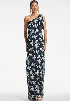 Sachin & Babi Chelsea Gown - Navy Venetia Petal One Shoulder Bridesmaid Dress