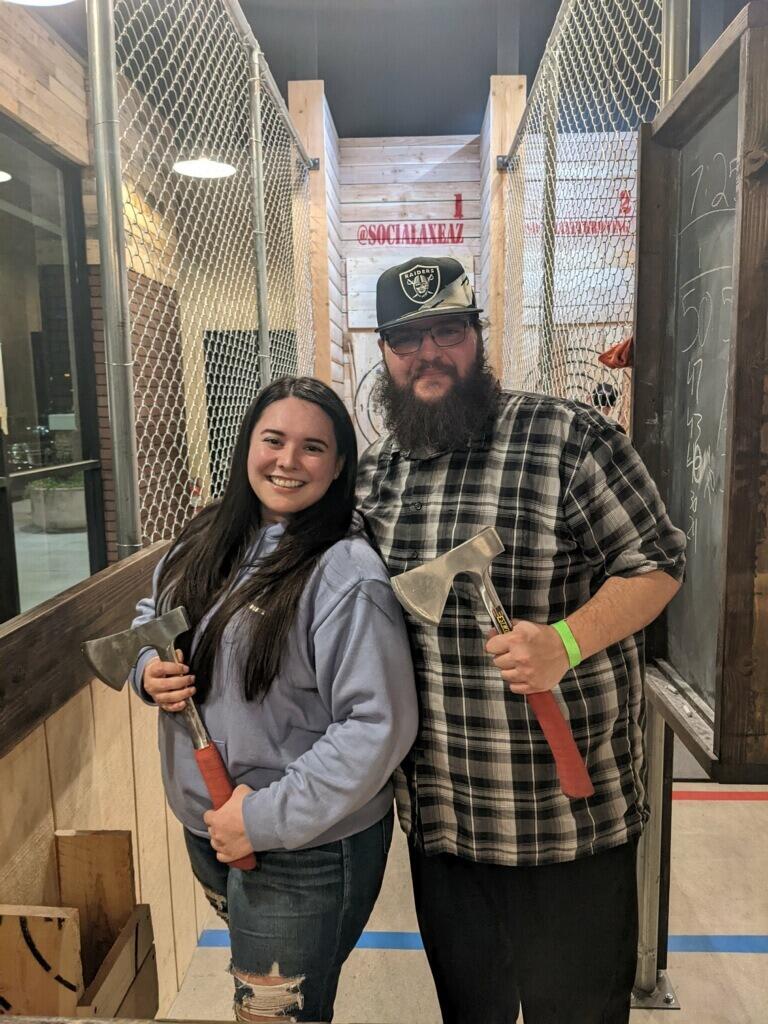 We saw each other every day for two weeks straight. Our axe throwing date marks the date we made it "official".