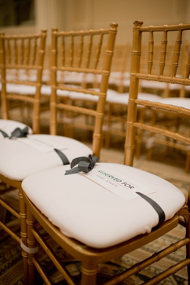 Reserved sign on chiavari chair