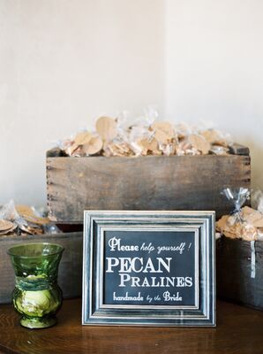 Pecan Praline Favors in a Wooden Box