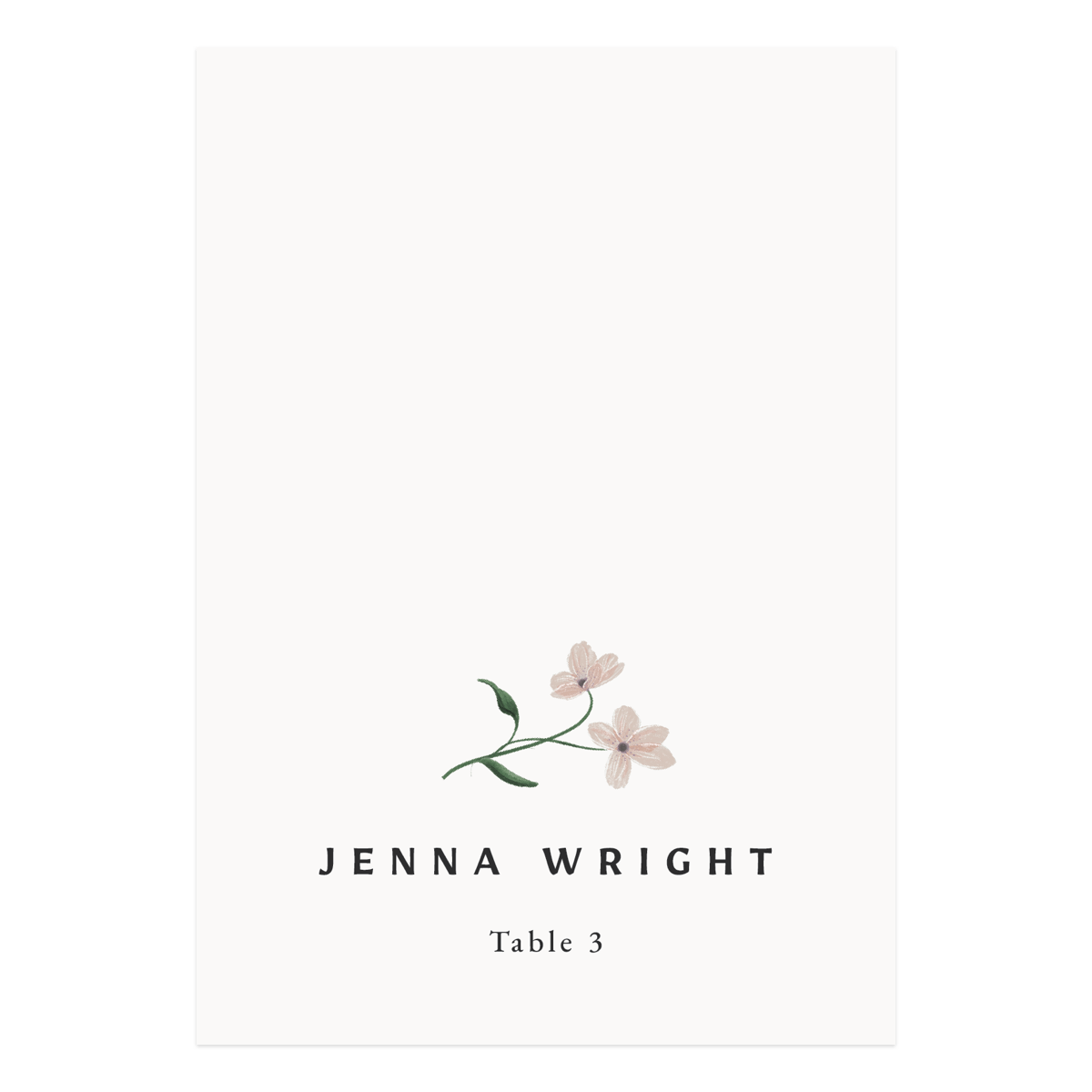 A Place Card from the Vintage Garden Collection