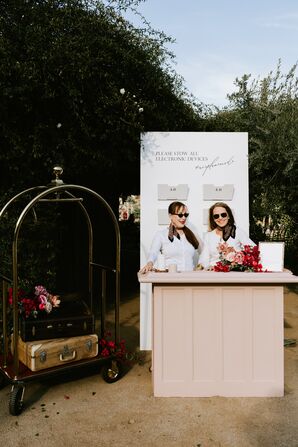 Phone Check Station at Wedding Ceremony