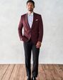 The Black Tux Burgundy Shawl Jacket Tuxedo Red Tuxedo - thumbnail - 1